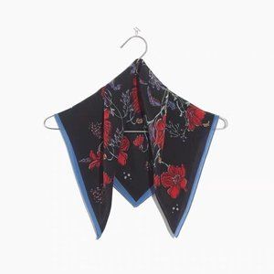NEW! NWOT Madewell Silk Bandana Black Red